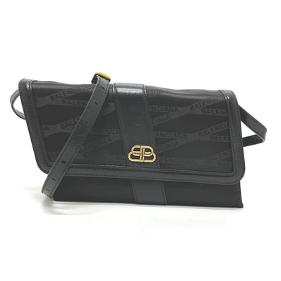 バレンシアガ BALENCIAGA SHIFT BAG M 580161 ロゴ 2WAY カバン ショルダーバッグ ナイロン/レザー ブラック