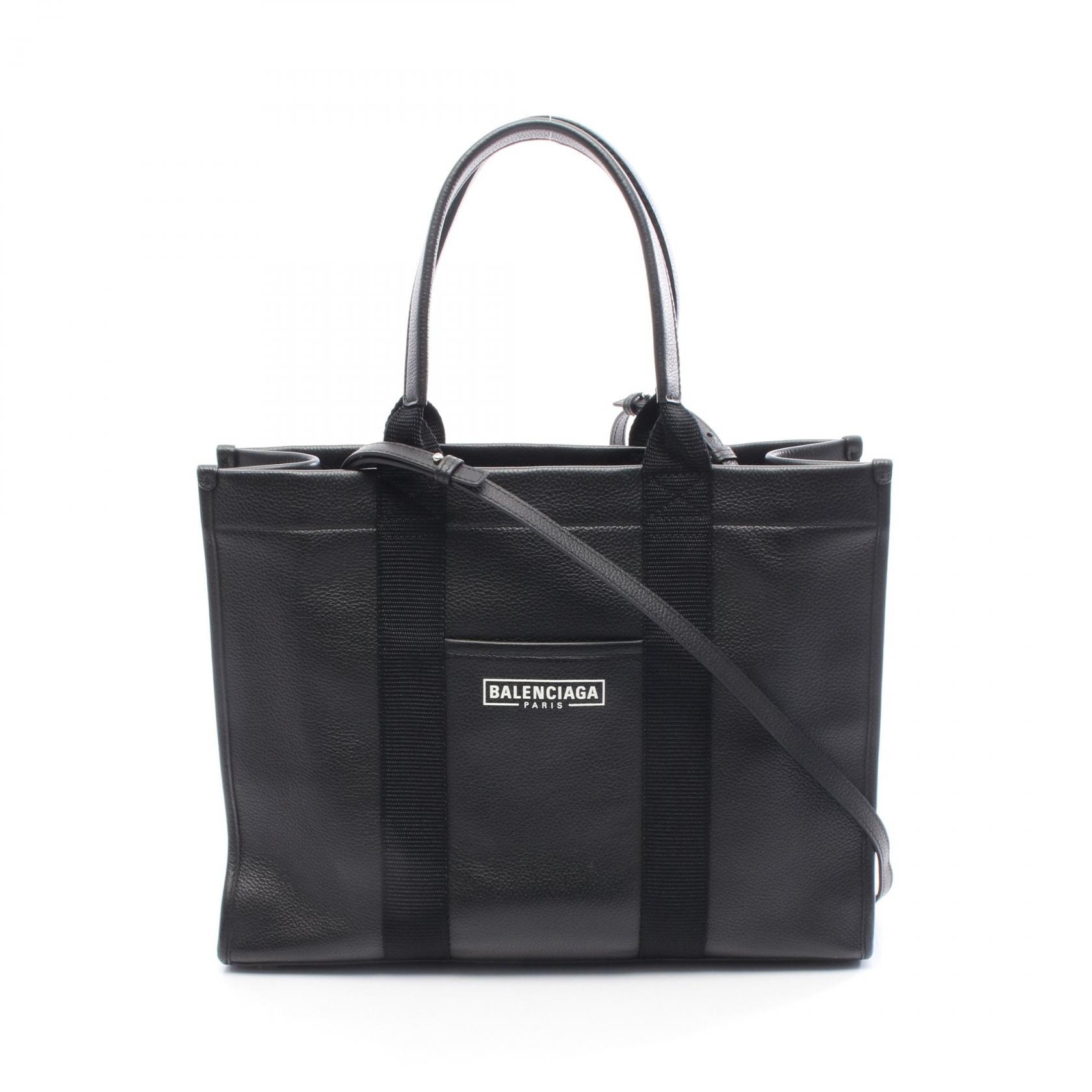 バレンシアガ BALENCIAGA HARDWARE TOTE ハードウェア トートバッグ バッグ レザー レディース ブラック系 671400 【中古】