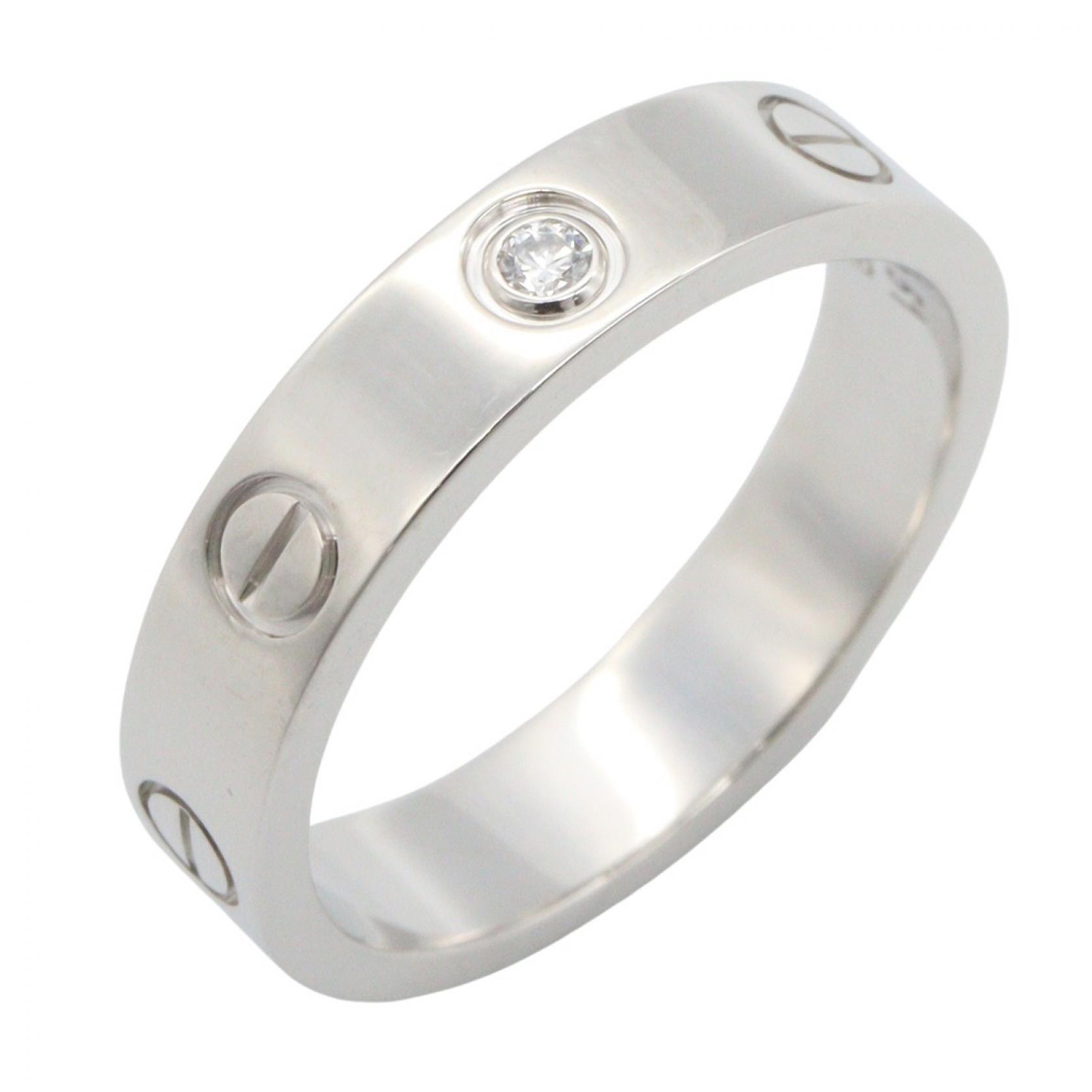 カルティエ CARTIER ミニラブリング 1PD リング・指輪 ジュエリー K18WG(ホワイトゴールド) ダイヤモンド レディース シルバー系 / クリア系 B4050500 【中古】