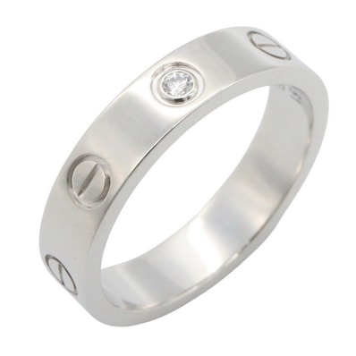 カルティエ CARTIER ミニラブリング 1PD リング・指輪 ジュエリー K18WG(ホワイトゴールド) ダイヤモンド レディース シルバー系 / クリア系 B4050500 【中古】