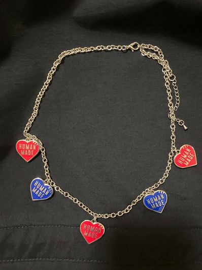 HUMAN MADE HEART NECKLACE "Red/Blue"