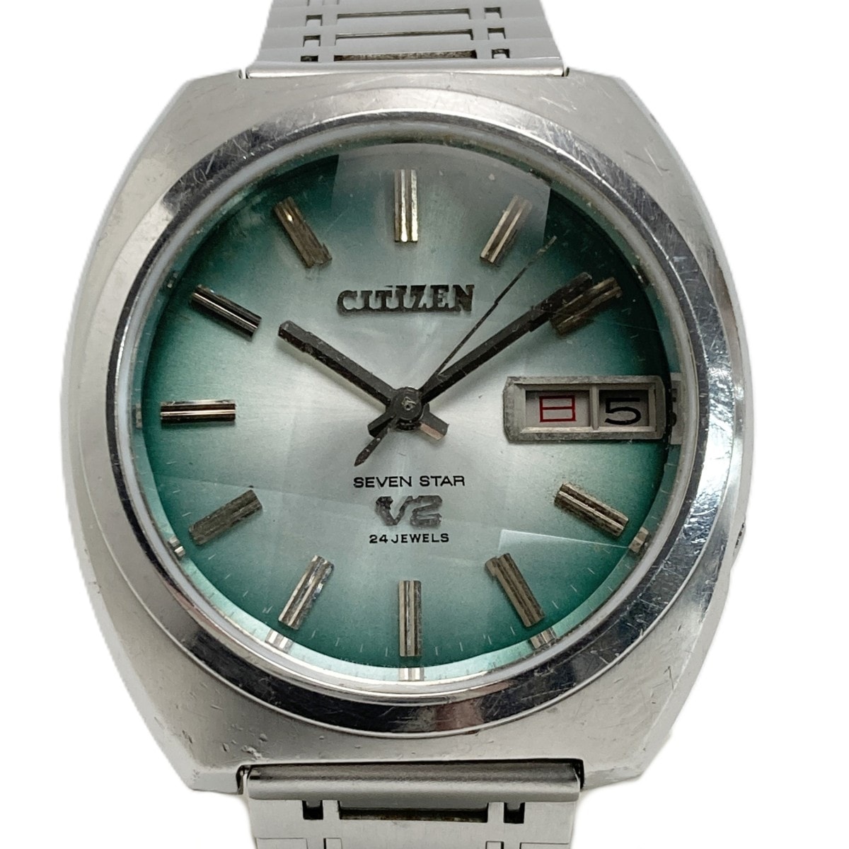 CITIZEN シチズン セブンスター V2 カットガラス 24石 4-770781 グリーン 自動巻き メンズ 腕時計 SEVEN STAR