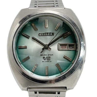 CITIZEN シチズン セブンスター V2 カットガラス 24石 4-770781 グリーン 自動巻き メンズ 腕時計 SEVEN STAR