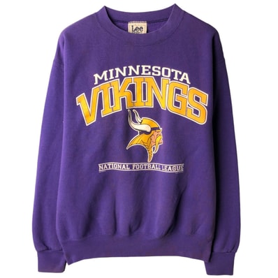 古着 90年代 リー Lee SPORT NFL MINNESOTA VIKINGS ミネソタバイキングス プリントスウェットシャツ トレーナー USA製 メンズM相当 ヴィンテージ/eaa633687