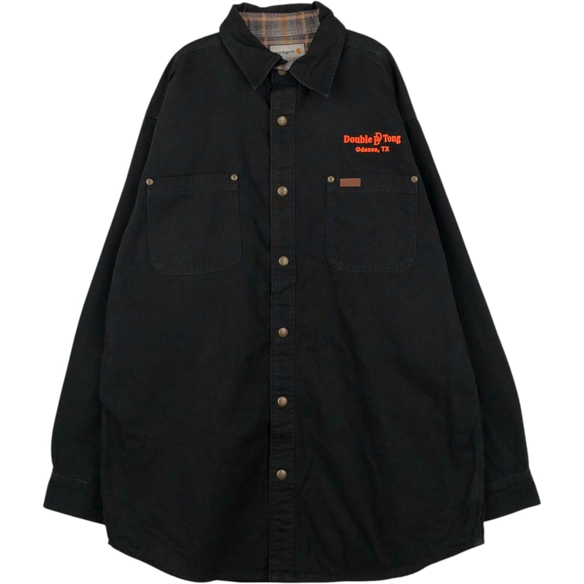 古着 カーハート Carhartt Double D Tong アドバタイジング 長袖 ダックワークシャツ メンズL相当/eaa654878