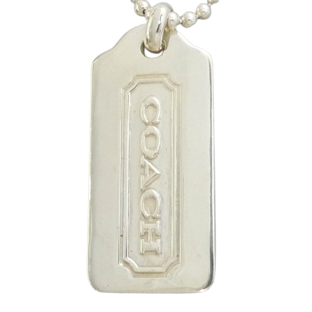 COACH コーチ シグネチャー ロンデル シルバー ロゴプレート ネックレス 925 SILVER シルバー系【中古】