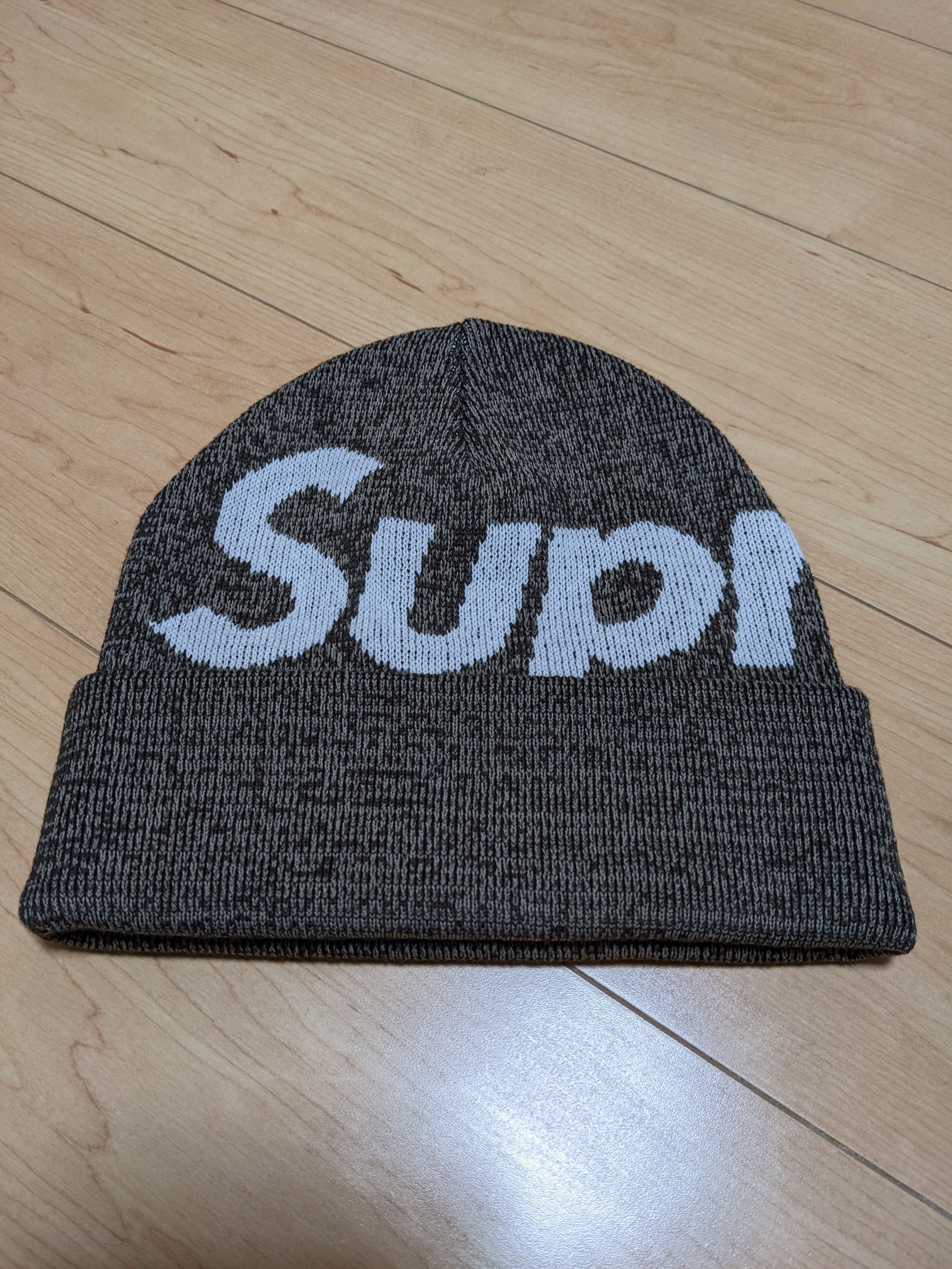 Supreme Big Logo Beanie "Brown Static"