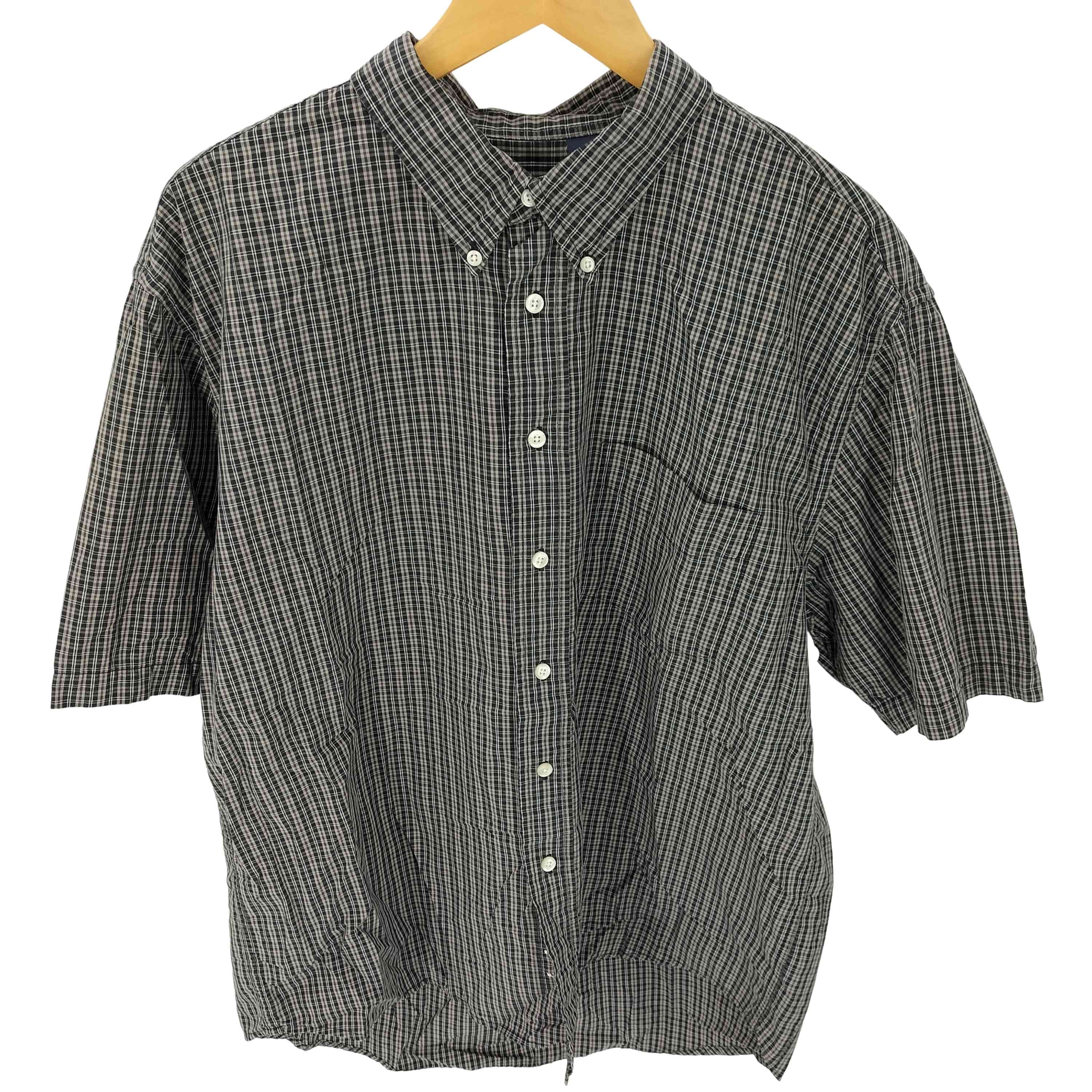 OLD チェック柄 ボタンダウン半袖シャツ【1138326856243】