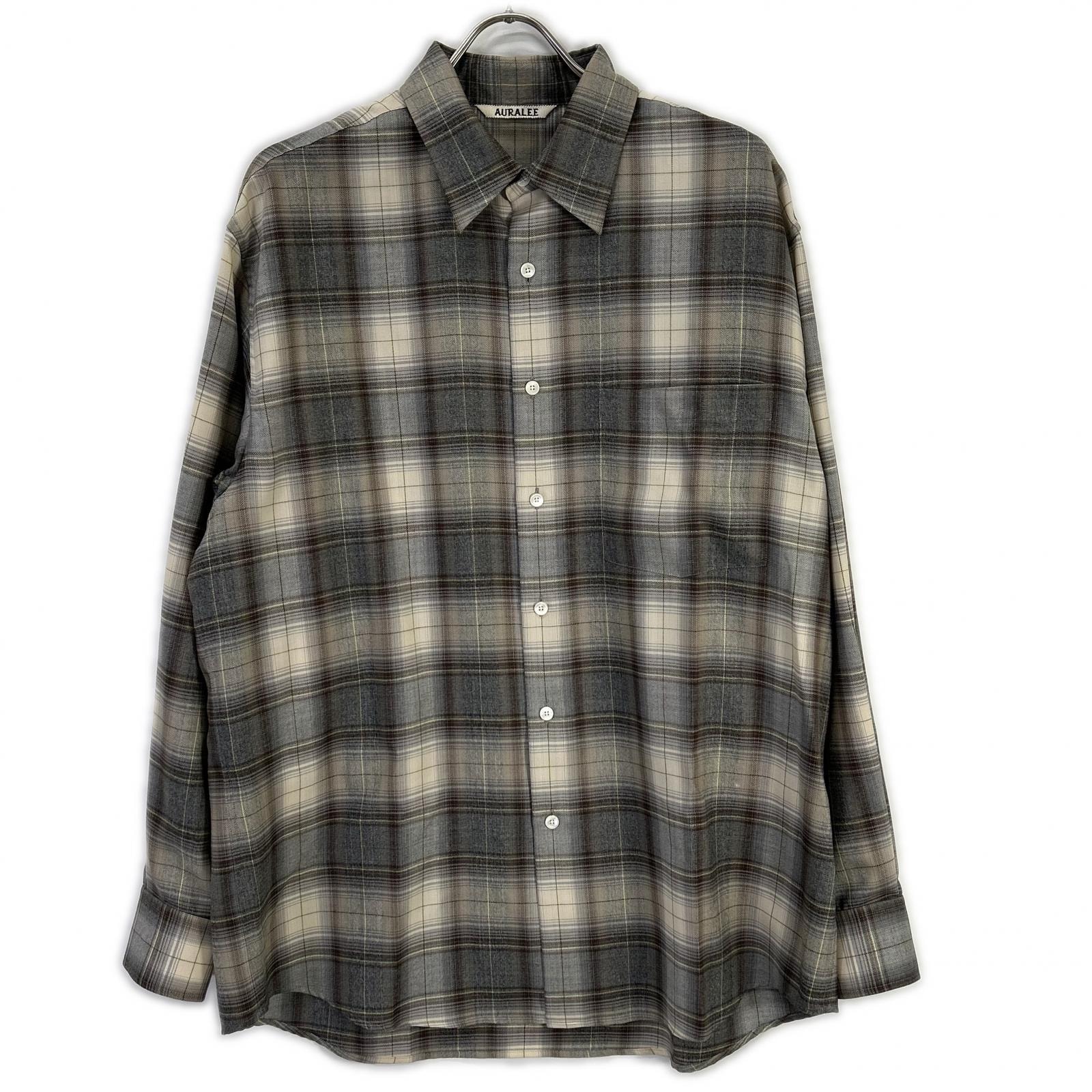 オーラリー A22AS01LC 22年製 SUPER LIGHT WOOL CHECK SHIRTS 4