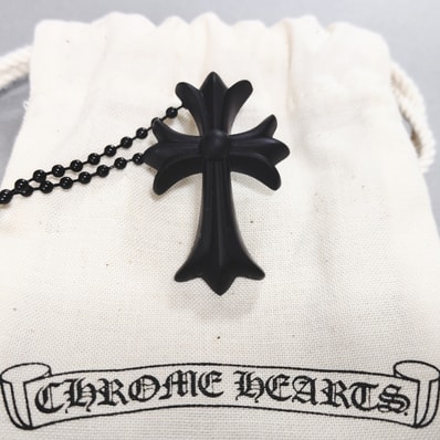 Chrome Hearts Rubber Small CH Cross Silicon Necklace "Black"