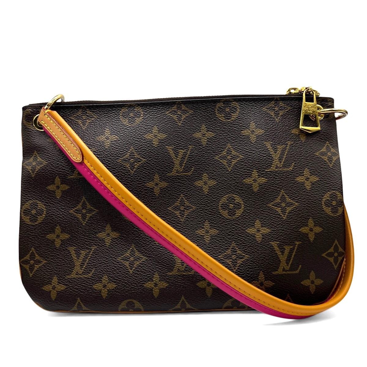 LOUIS VUITTON 美品 ルイヴィトン ロレッタ モノグラム ショルダーバッグ M44053 PVC ヌメ革 レザー GI3147 ブラウン ピンク クロスボディ ポシェット LV ヴィトン ABランク 中古 鑑定済 ヴィトンバッグ