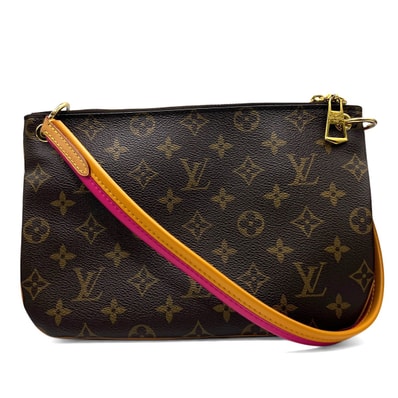 LOUIS VUITTON 美品 ルイヴィトン ロレッタ モノグラム ショルダーバッグ M44053 PVC ヌメ革 レザー GI3147 ブラウン ピンク クロスボディ ポシェット LV ヴィトン ABランク 中古 鑑定済 ヴィトンバッグ