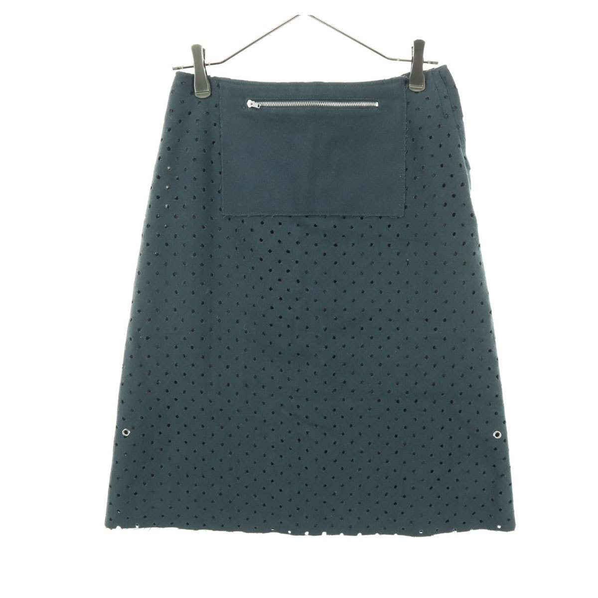 MARC JACOBS LOOK マークジェイコブスルック ドット柄 ミディ丈 タイトスカート 2 グレー系