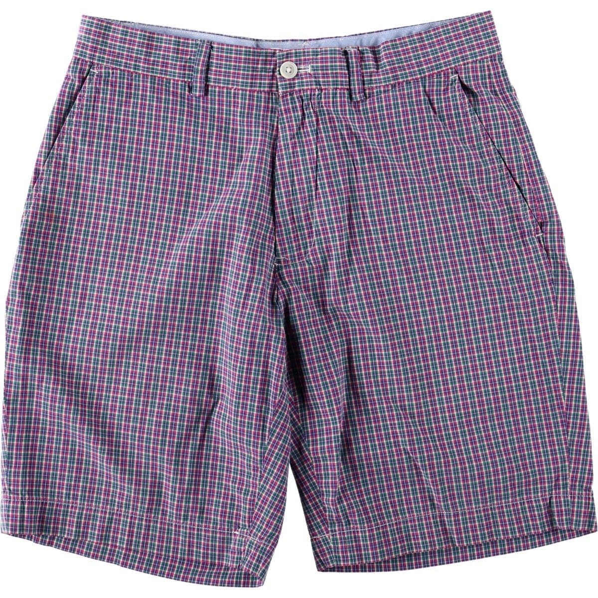 古着 ラルフローレン Ralph Lauren POLO GOLF ポロゴルフ チェック柄 コットンショーツ ショートパンツ レディースXL(w31)相当/eaa669814