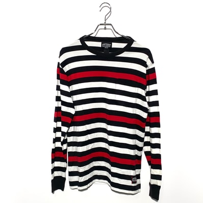 STUSSY BORDER L/S TEE Black/White/Red