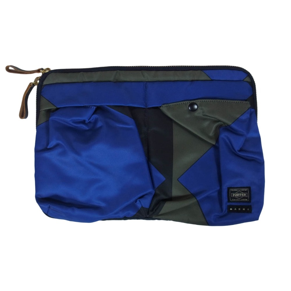 MARNI マルニ ハンドバッグ x PORTER ポーター ブロックプリント クラッチ ハンド バッグ マルチカラー系【中古】