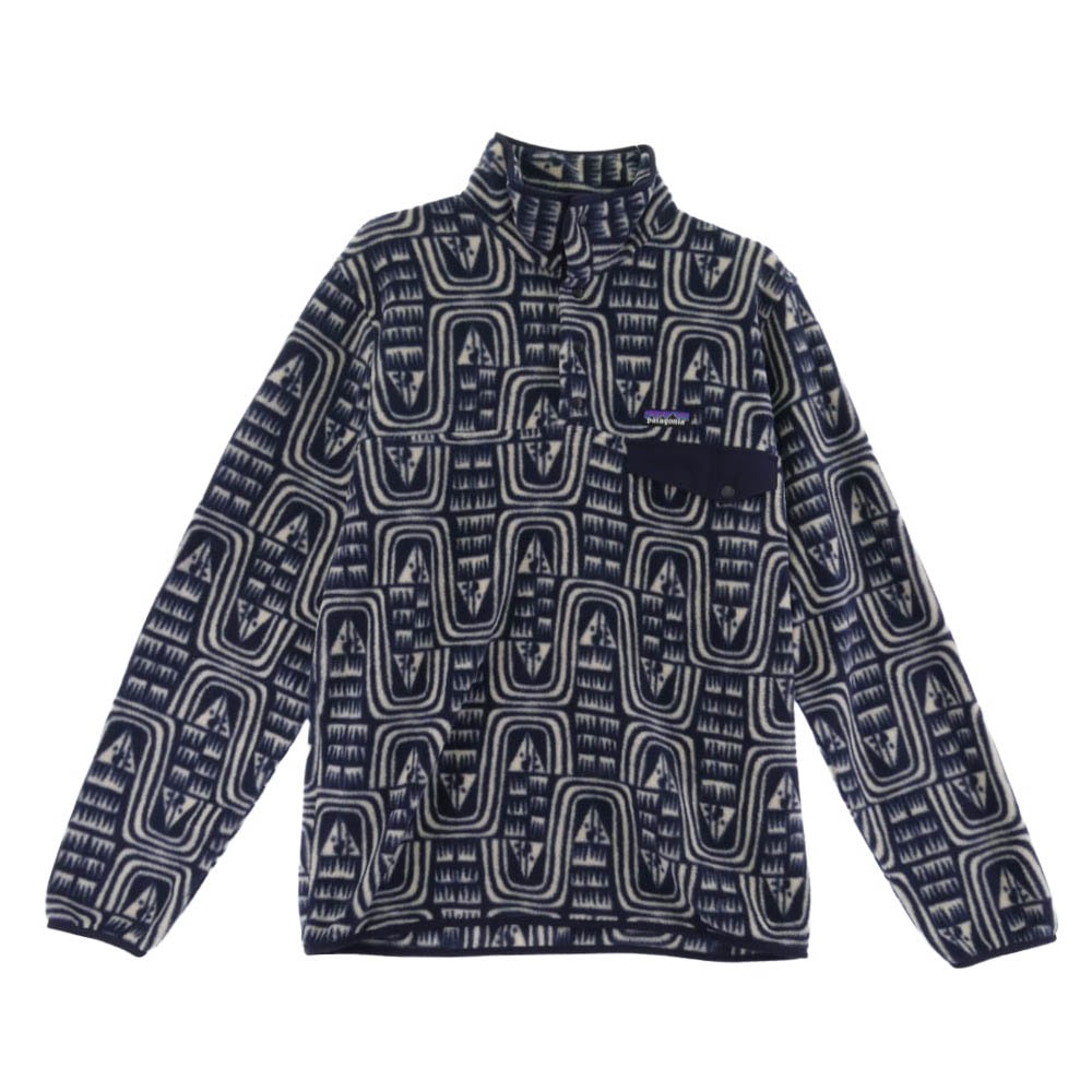patagonia パタゴニア 25aw 25551 Lightweight Synchilla Snap-T シンチラ スナップT プルオーバー フリース ブルー系 ホワイト系 M【極上美品】【中古】