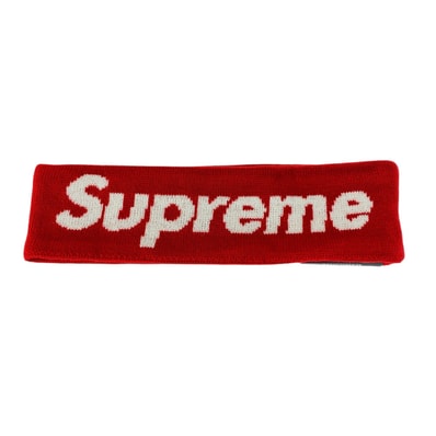 新品未使用 Supreme シュプリーム シュプリーム×ニューエラ レッド ホワイト アクリル ポリエステル/ ヘッドバンド ヘアバンド 505563 【中古】
