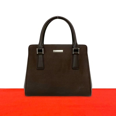 BURBERRY バーバリー ノバチェック 柄 ロゴ 金具 レザー ハンドバッグ ブラウン
88180