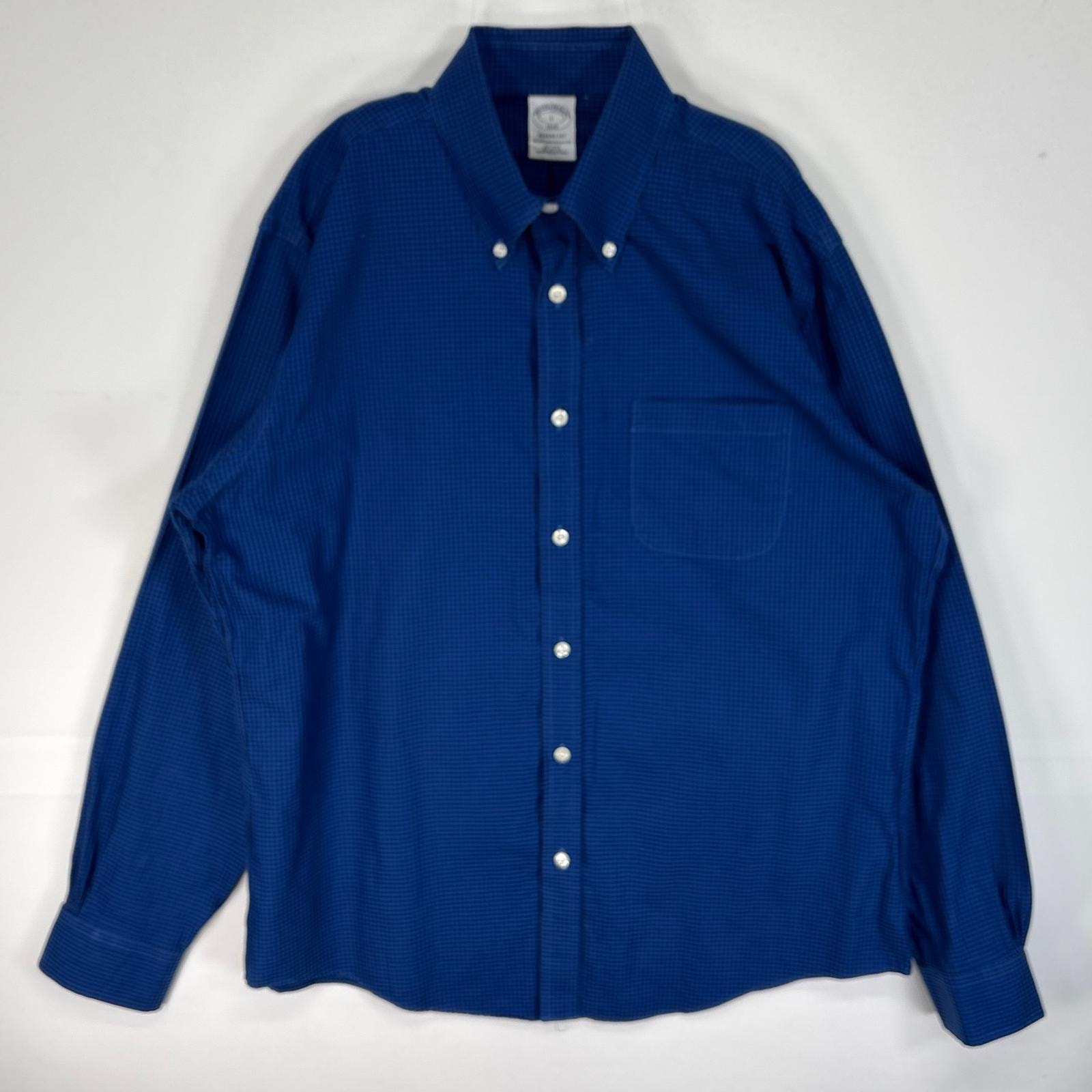 古着 ブルックスブラザーズ Brooks Brothers 長袖シャツ REGENT ボタンダウン L  ブルー系 チェック メンズ