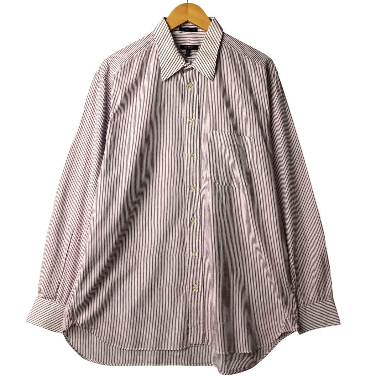 古着 バーバリー Burberry's LONDON 長袖 コットンストライプシャツ USA製 メンズL相当/eaa592551