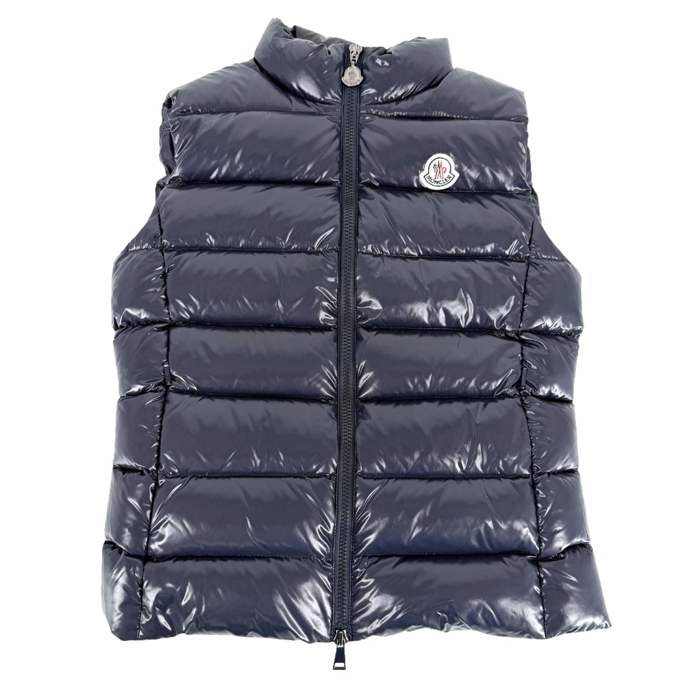 MONCLER モンクレール ダウンジャケット GHANY GILET ダウンベスト アウター アパレル 服 ネイビー 紺 ガンメタル金具 ナイロン    レディース 冬 美品【中古品】