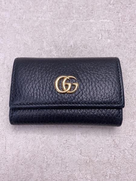 GUCCI GG Marmont Leather Key Case "Black"