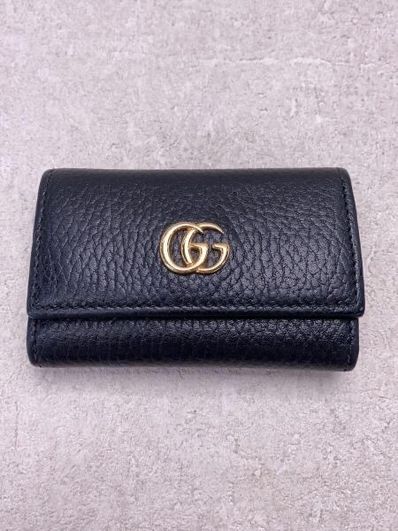 GUCCI GG Marmont Leather Key Case "Black"