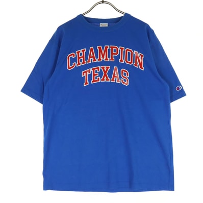 Champion チャンピオン プリント 半袖 Tシャツ M ブルー