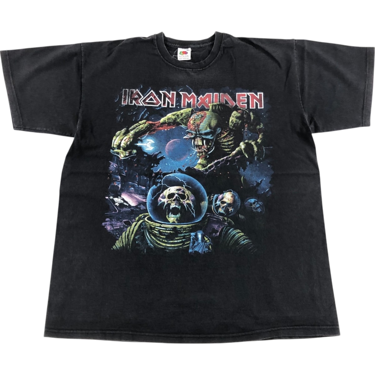 古着 フルーツオブザルーム FRUIT OF THE LOOM IRON MAIDEN アイアンメイデン ドクロ柄 スカル柄 バンドTシャツ バンT メンズL相当/eaa547797