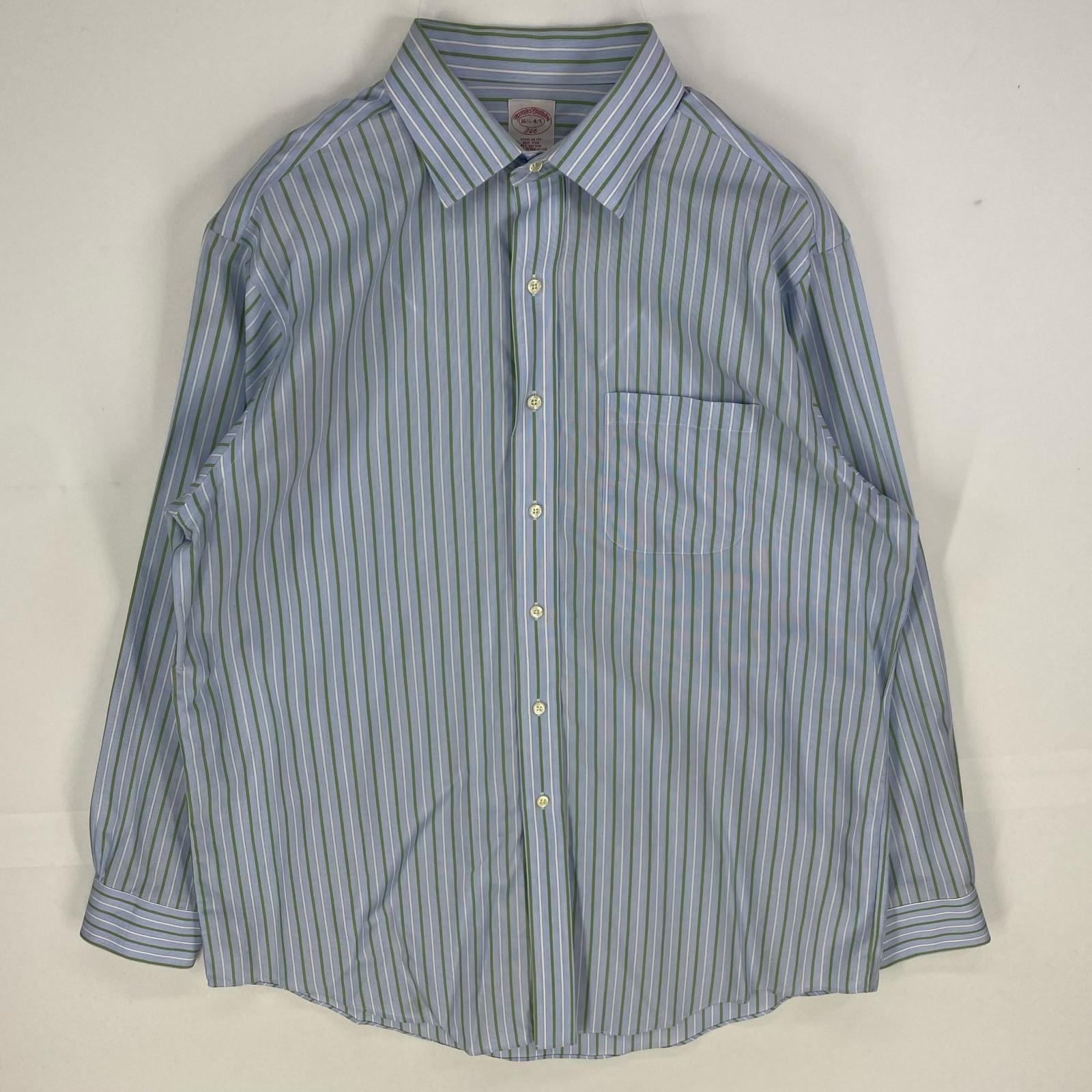 古着 ブルックスブラザーズ Brooks Brothers 長袖シャツ 346 ロングスリーブ 16  ブルー系 ストライプ メンズ
