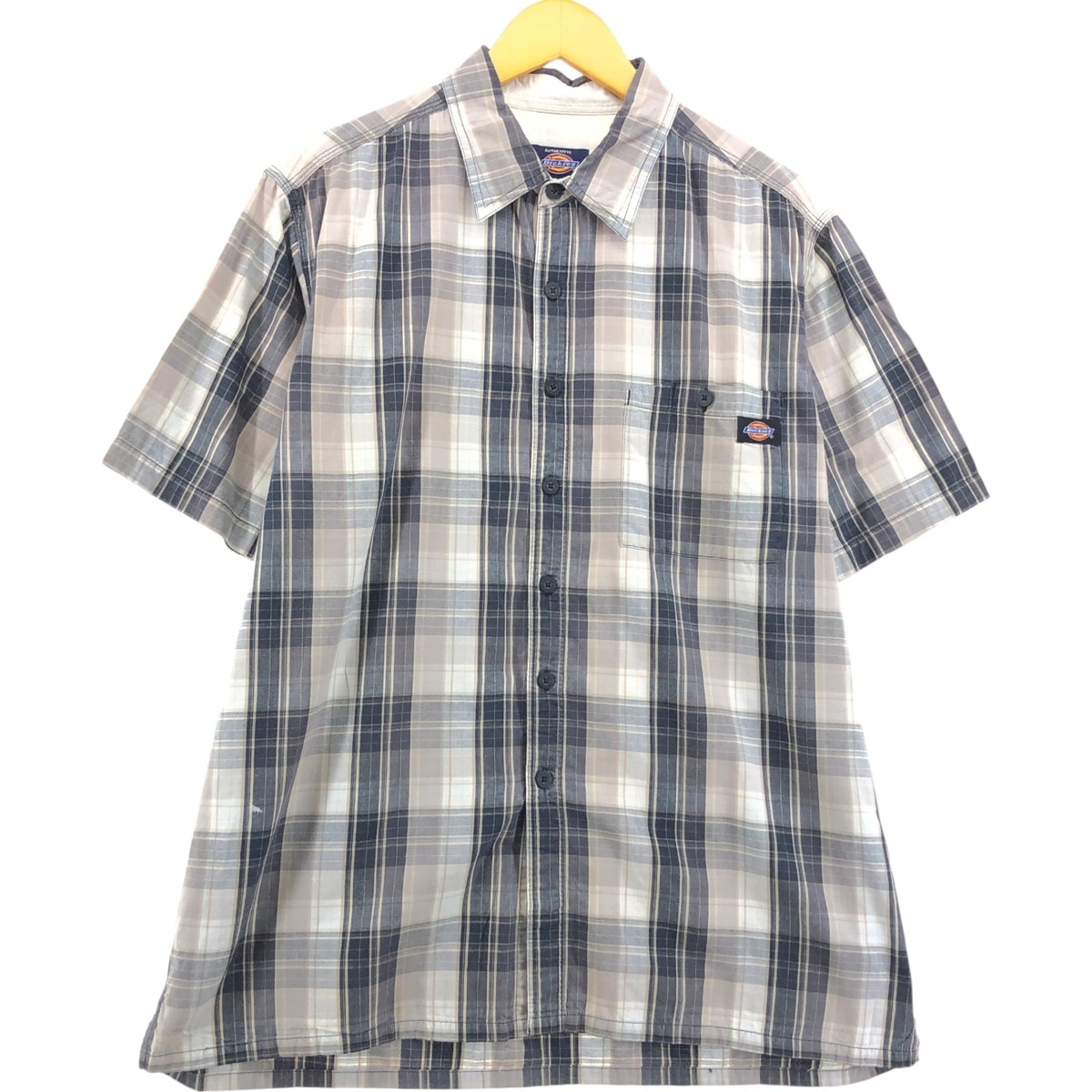 古着 ディッキーズ Dickies チェック柄 半袖 ワークシャツ メンズXL相当/eaa555747