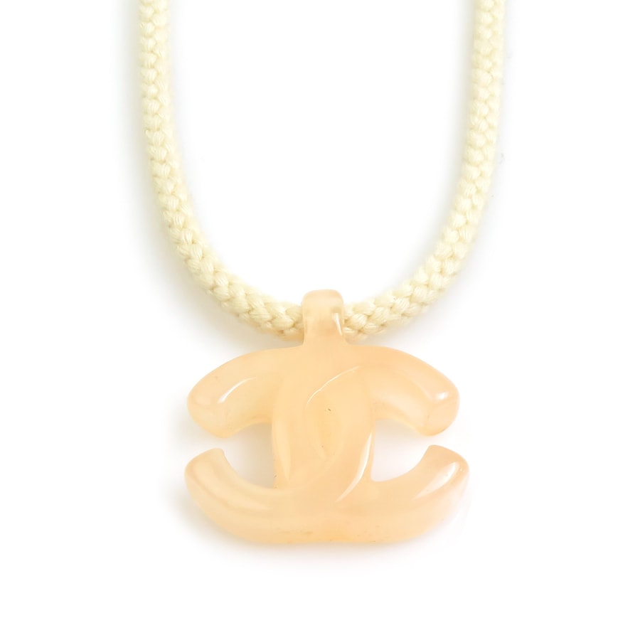 シャネル CHANEL ネックレス ココマーク レジン/アクリル ピンクベージュ レディース【中古】 e62249i