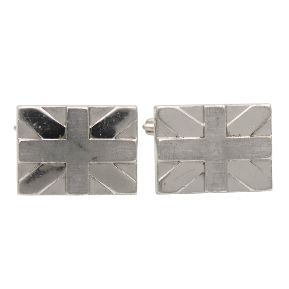 【中古】 ダンヒル カフス ユニオンジャック シルバー925 約18.3g シルバー スーツ アクセサリー メンズ 男性 Dunhill