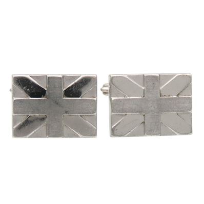 【中古】 ダンヒル カフス ユニオンジャック シルバー925 約18.3g シルバー スーツ アクセサリー メンズ 男性 Dunhill