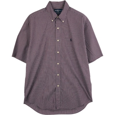 古着 ラルフローレン Ralph Lauren BLAKE 半袖 ボタンダウン チェックシャツ メンズM相当/eaa665262