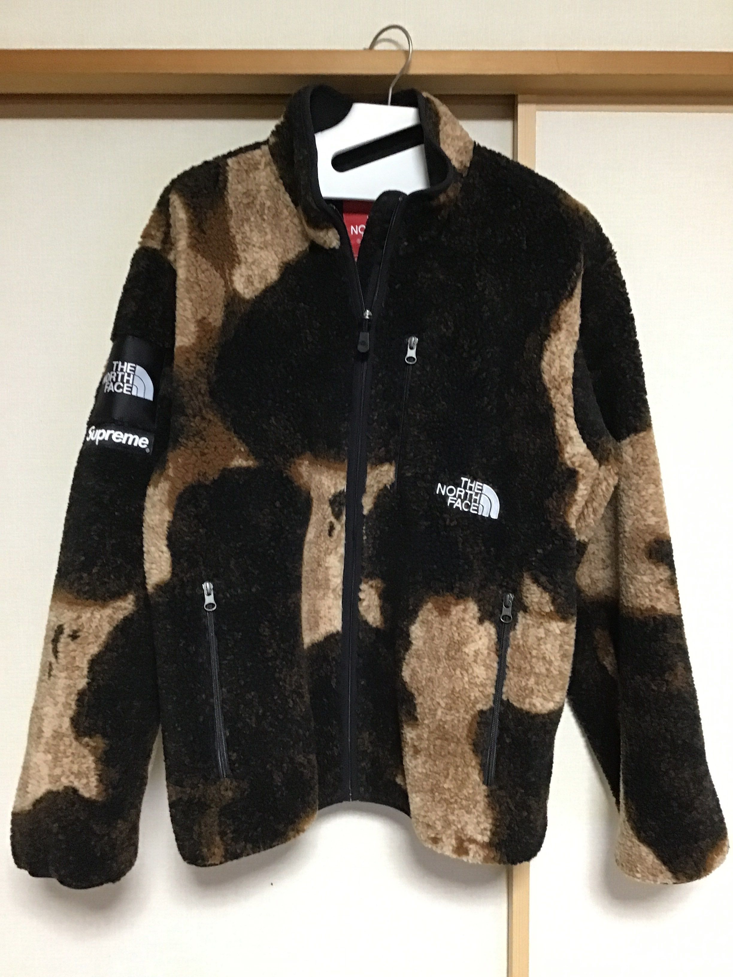 Supreme x The North Face Bleached Denim Print Fleece Jacket "Black"