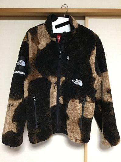 Supreme x The North Face Bleached Denim Print Fleece Jacket "Black"