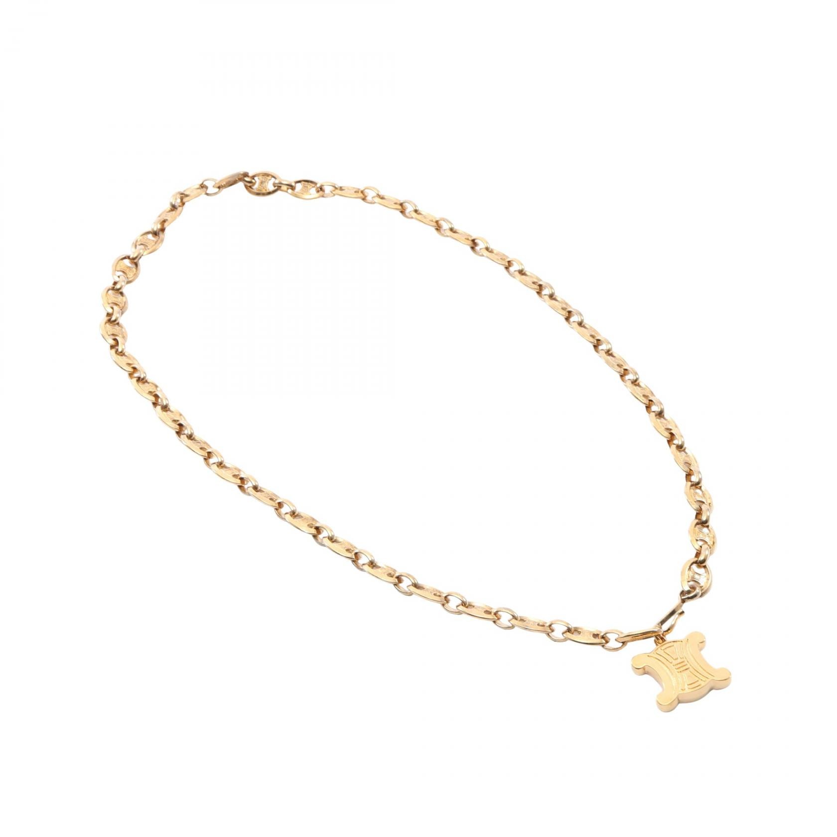 セリーヌ CELINE トリオンフ チェーン ベルト 衣料品 GP レディース ゴールド系 【中古】