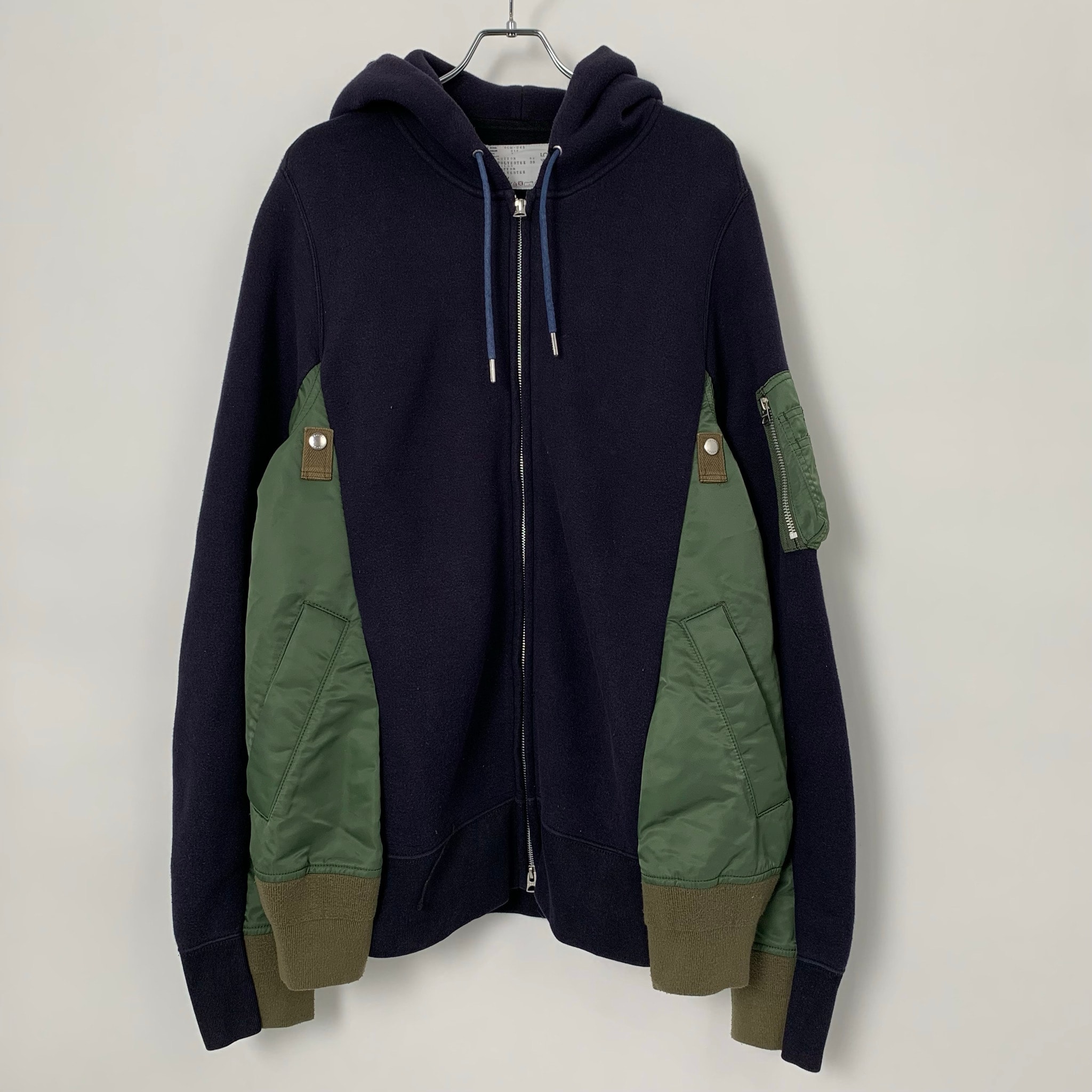 sacai SPONGE HOODED SWEAT SHIRTS Navy