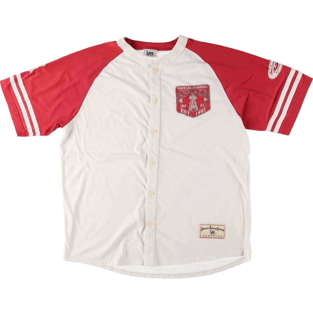 古着 90年代 リー Lee SPORT MLB LOS ANGELES ANGELS ロサンゼルスエンゼルス ゲームシャツ ベースボールシャツ メンズXL相当 ヴィンテージ/eaa568996
