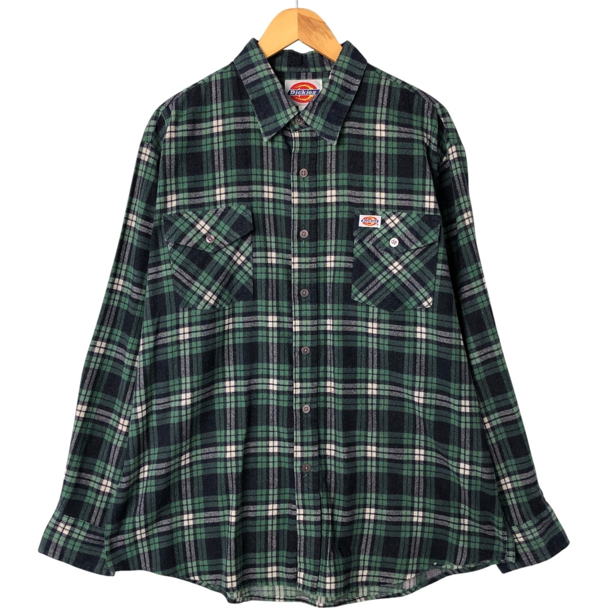 古着 ディッキーズ Dickies 長袖 プリントネルチェックシャツ メンズXL相当/eaa541032