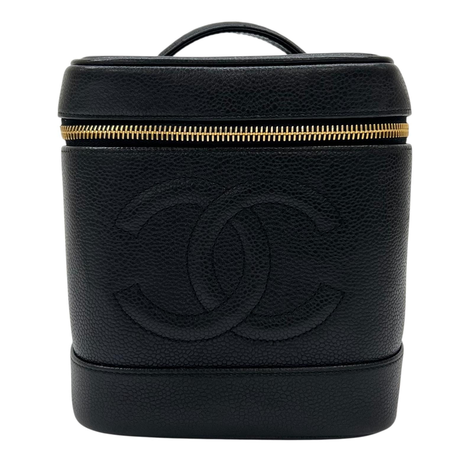 美品 CHANEL シャネル 3814253 その他バッグ マットキャビアスキン ブラック レディース バニティバッグ【中古】