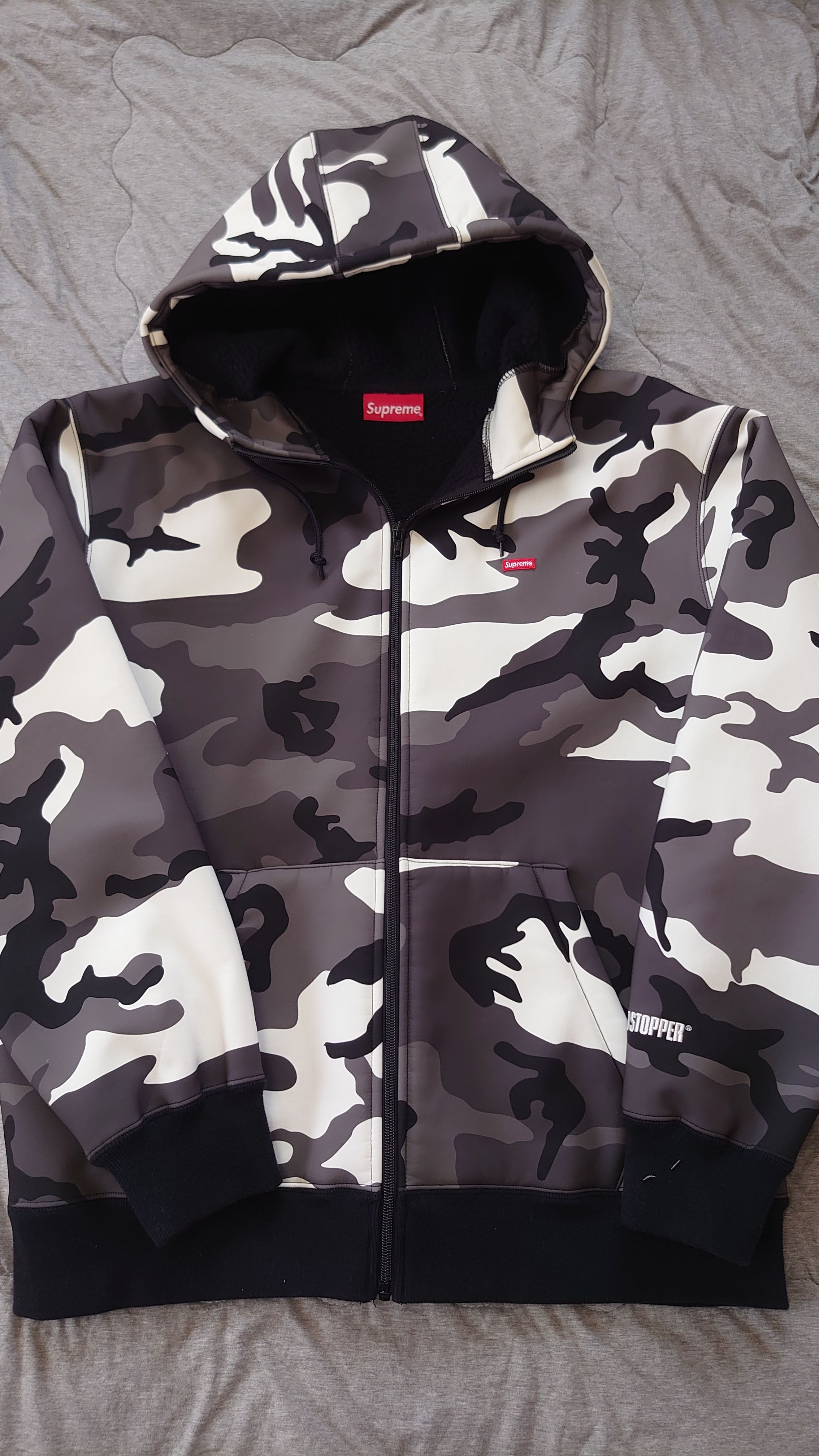 Supreme WINDSTOPPER Zip Up Hooded Sweatshirt "Snow Camo"