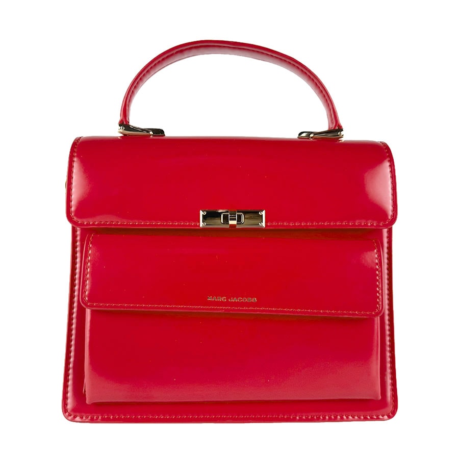 マークジェイコブス MARC JACOBS ハンドバッグ ショルダーバッグ レザー レッド ゴールド レディース【中古】 z10393