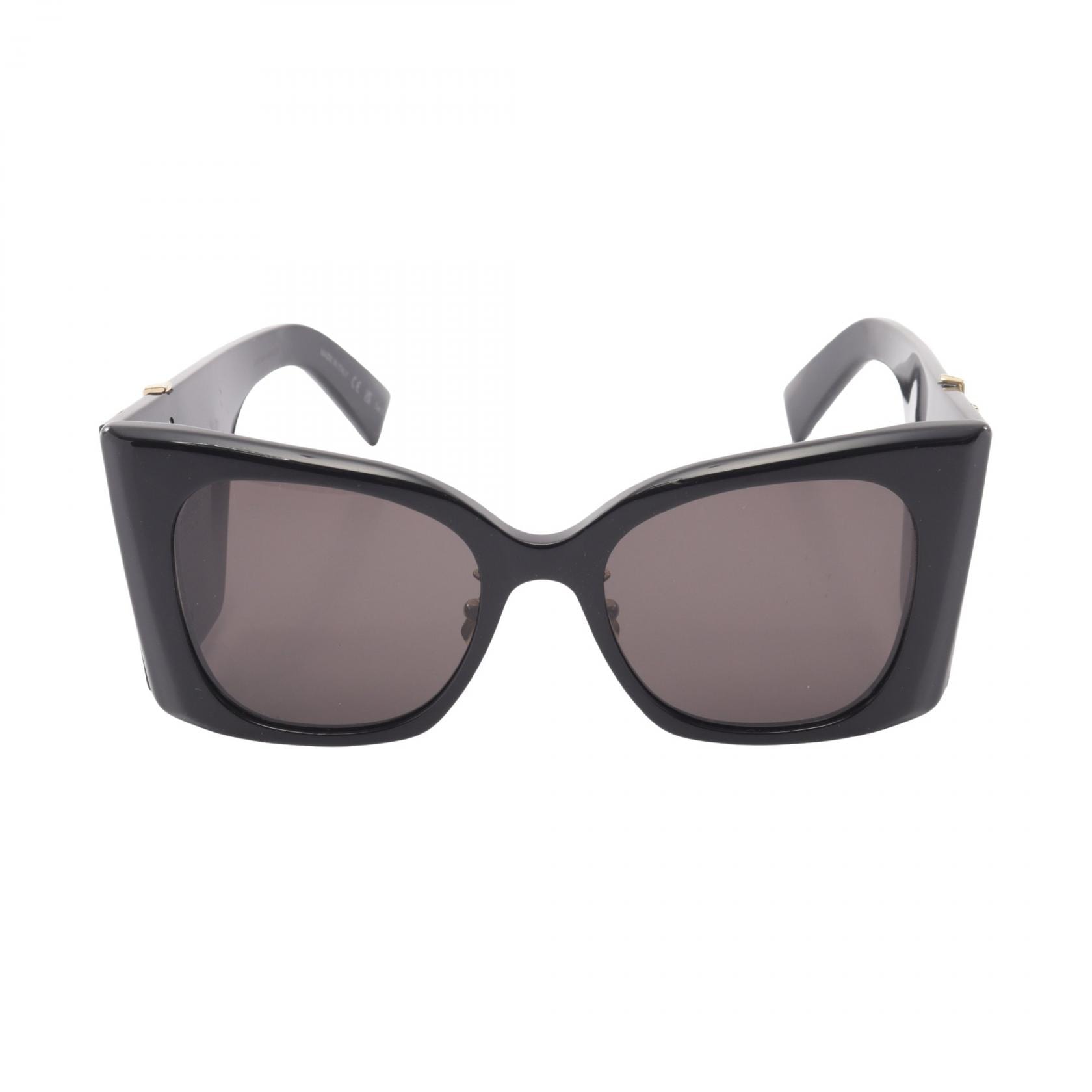 サンローランパリ SAINT LAURENT PARIS モノグラム サングラス 衣料品 プラスチック レディース ブラック系 【中古】