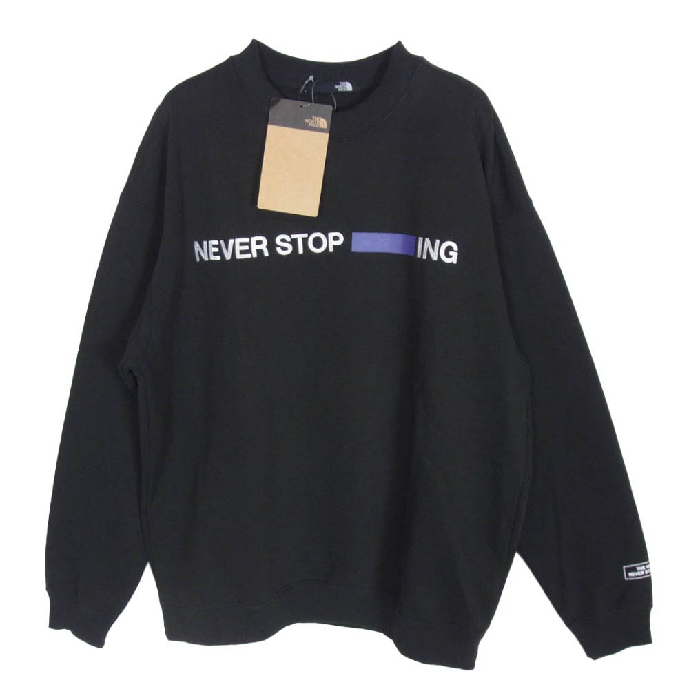 THE NORTH FACE ノースフェイス NT12444 NEVER STOP ING CREW ネバー ストップ アイエヌジー クルー スウェット ブラック系 S【極上美品】【中古】
