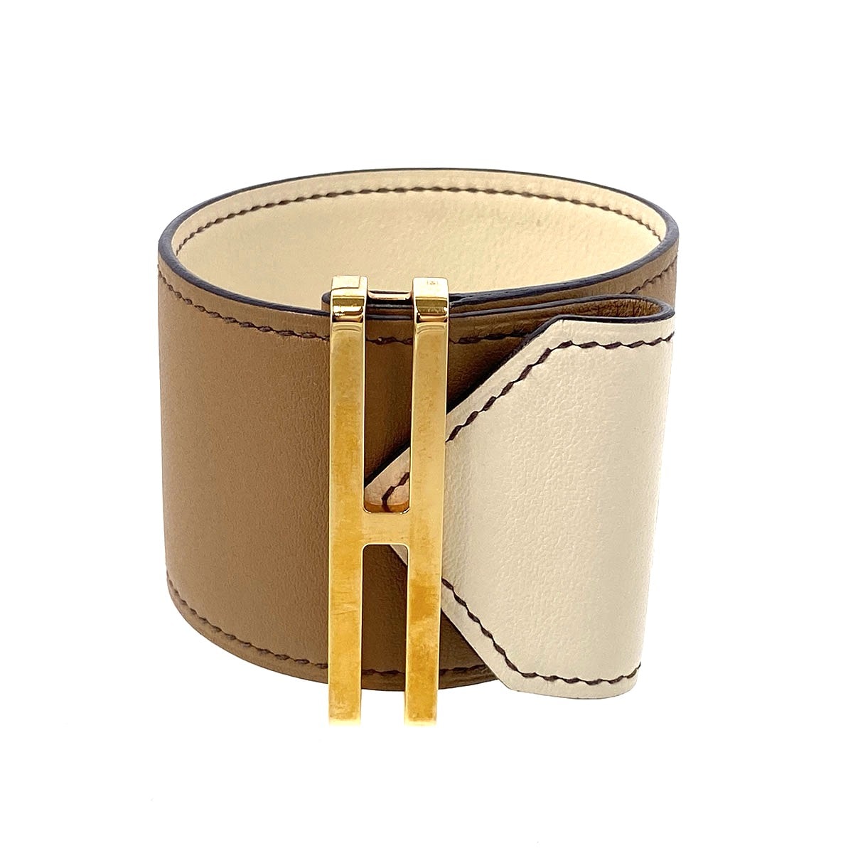 HERMES エルメス エラン ブレスレット バングル H010694CC スイフト チャイ ナタ U(2022)刻印  レディース【中古】