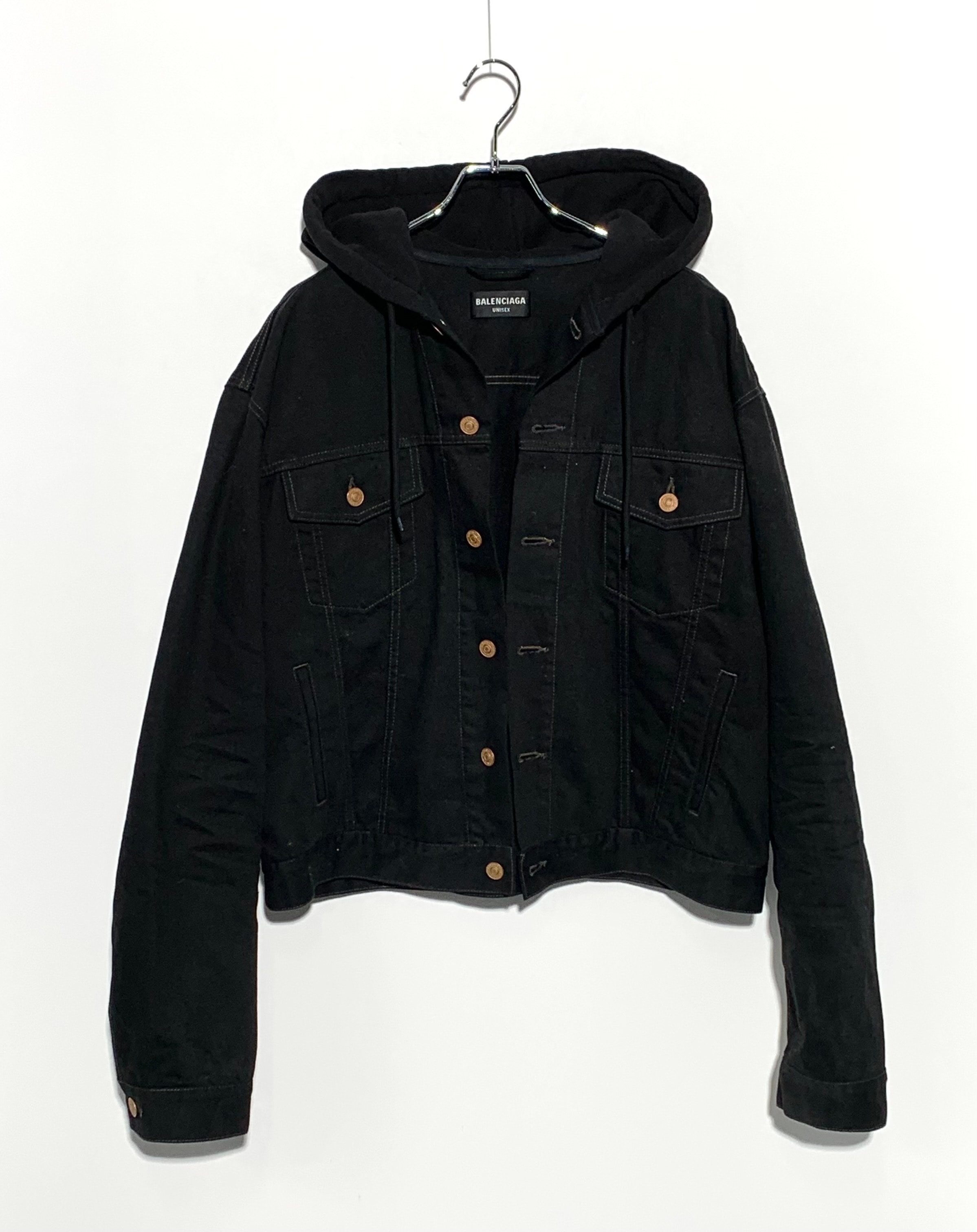 BALENCIAGA HOODED DENIM JACKET