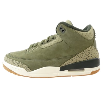 NIKE ナイキ スニーカー DN3707-202 AIR JORDAN 3 RETRO FAMILY AFFAIR エア ジョーダン レトロ ファミリー アフィアー スニーカー モスグリーン系 26.5cm【極上美品】【中古】